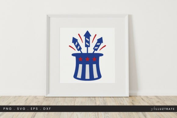 4th July Hat Fireworks SVG Clipart for Crafts & Graphics