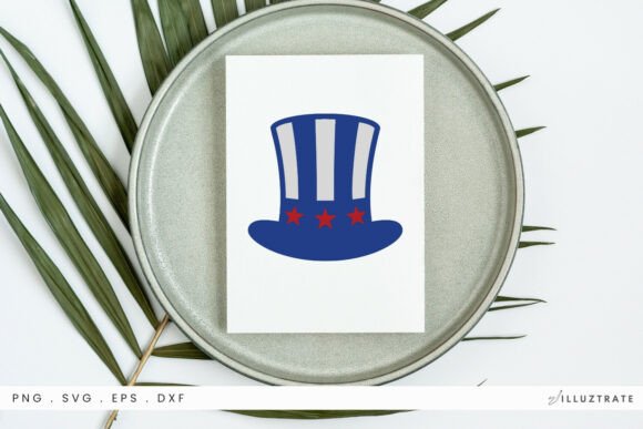 4th July Top Hat SVG Clipart for Crafts & Graphics