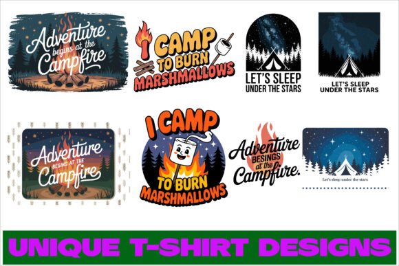 Camping Adventure T-Shirt Bundle: Graphics for Crafts