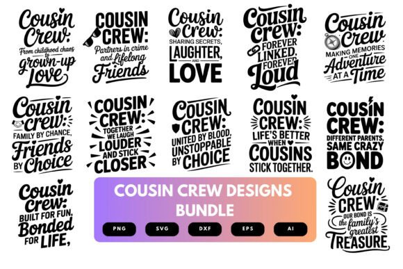 Cousin Crew SVG Bundle: Graphics for Crafts