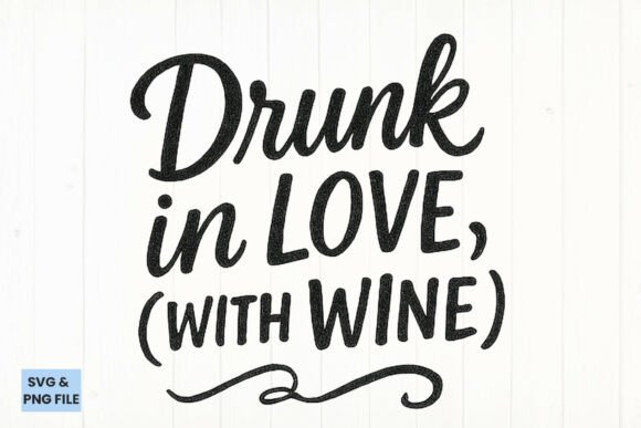Drunk in Love Funny Wine Quote: Graphics for Crafts & Local Branding