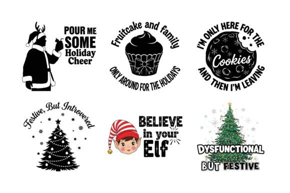 Elf Christmas Quote SVG Bundle Holiday Graphics & Crafts