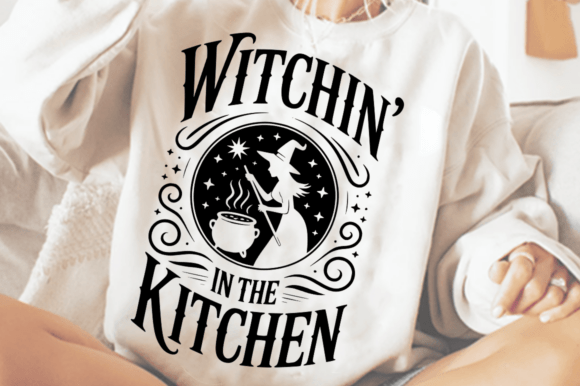 Funny Witch Cooking SVG Design: Graphics for Crafts & Content