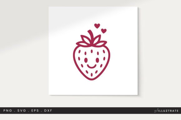 Strawberry SVG Cut File Clipart PNG: Graphics for Crafts