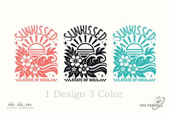 Sunkissed Retro Beach Sunset Graphics for Crafts