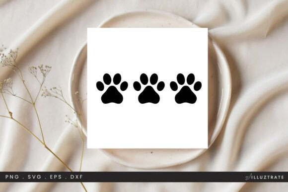 Three Paw Prints SVG Clipart for Crafts & Graphics
